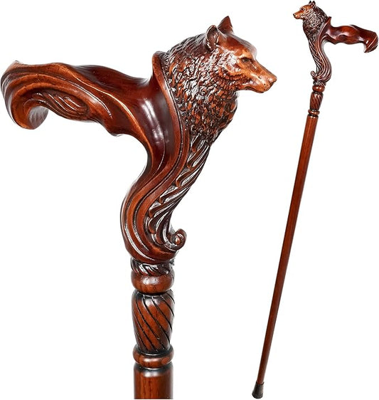 Luxury Handmade Wooden Walking Cane – Premium Carved Solid Wood, Ergonomic Comfort Grip, Designer Canes for Men & Women, Elegant Fashionable Walking Stick 36
