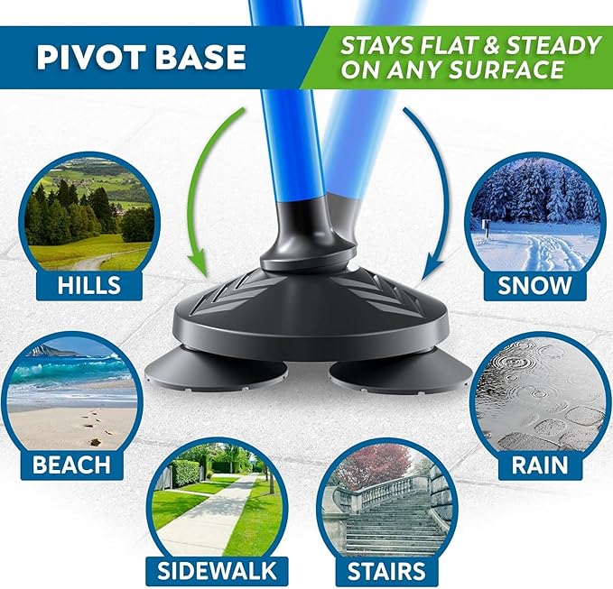 Walking Cane for Men & Women Foldable, Adjustable, Heavy Duty, Free Standing, All Terrain, Collapsible Walking Sticks for Seniors & Adults