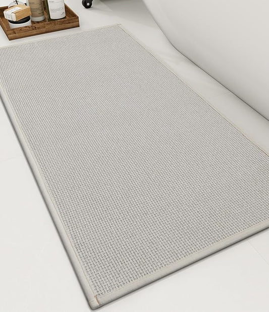 YIHOUSE Bathroom Rugs Mat 16x32, Non Slip Quick Dry Bath Mats for Bathroom Absorbent Ultra Thin Bath Rugs Machine Washable Fit Under Door for Sink, Cabinet, Laundry (Beige, 16"x32")