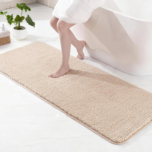 Exclusivo Mezcla Bathroom Rugs Mat 24x70, Extra Soft Non Slip Absorbent Water Microfiber Bath Rugs, Machine Washable Quick Dry Bath Mats for Bathroom Floor, Shower, Home Decor, Solid Camel
