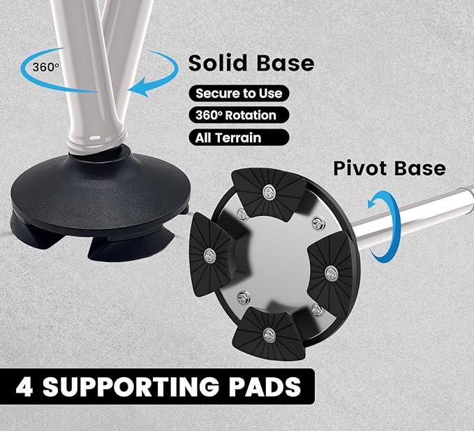 Walking Cane for Men & Women – Foldable, Adjustable, Self-Standing Cane with 360° Pivot Base, Comfortable Grip, Heavy Duty Canes for Women, Collapsible Walking Stick with Travel Bag for Seniors Adults