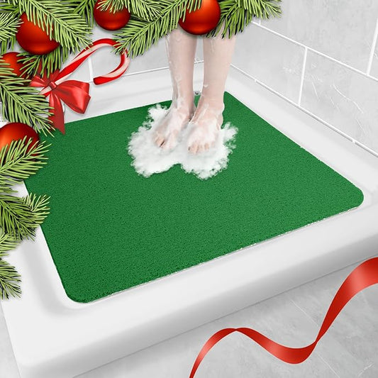 Non-Slip Bathtub Mat, Anti Slip Shower Mat, Fast Drying Bathtub Mats, Foot Scrubber Mat, Anti Slip Mat for Tub, Floor, Bathroom, Kitchen, Home, Hotel (Dark Green 24"×24")