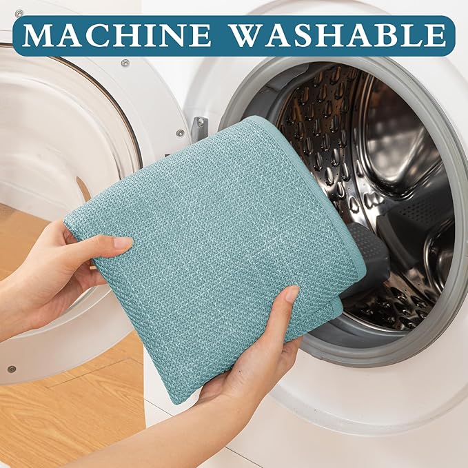 YIHOUSE Blue Bathroom Rug Sets 2 Piece, Bathroom Mat Quick Dry, Thin Bath Rug Set,Absorbent Bath Mat for Bathroom Non Slip Washable for Toilet and Floor