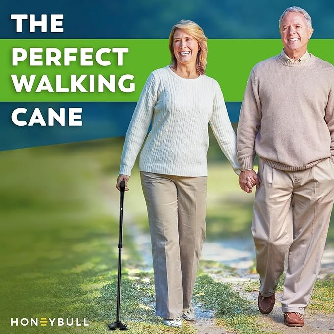 Walking Cane for Men & Women Foldable, Adjustable, Heavy Duty, Free Standing, All Terrain, Collapsible Walking Sticks for Seniors & Adults