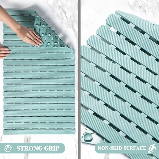 Bathtub Mat Non Slip - Sheepping Shower Mat Machine Washable Anti Slip Bath Mat for Tub, Quick Drain Tub Mat with Suction Cups for Bathroom