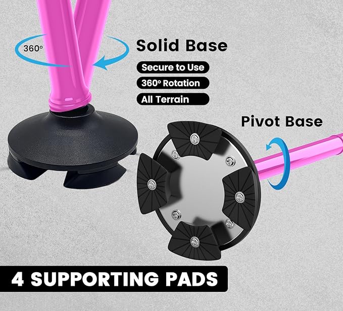 Walking Cane for Men & Women – Foldable, Adjustable, Self-Standing Cane with 360° Pivot Base, Comfortable Grip, Heavy Duty Canes for Women, Collapsible Walking Stick with Travel Bag for Seniors Adults