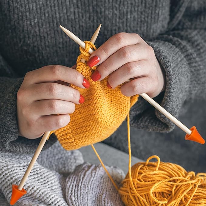 BlingKingdom 30 PCS Knitting Needle Point Protectors, 2 Sizes Colorful Needle Tip Stoppers for Knitting Sewing DIY Art (15 PCS Small + 15 PCS Large)