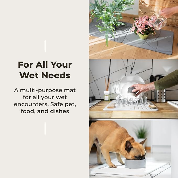 Stone Bath Mat, Diatomaceous Earth Non-Slip Stone Shower Mat - Quick Drying Absorbent Bath Mats for Bathroom - Elegant & Modern Design, Easy to Clean (23.5 x 15) - Sandstone, 2pcs