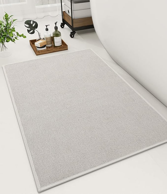 YIHOUSE Bathroom Rugs Mat 24x36, Non Slip Quick Dry Bath Mats for Bathroom Absorbent Ultra Thin Bath Rugs Machine Washable Fit Under Door for Sink, Cabinet, Laundry (Beige, 24"x36")