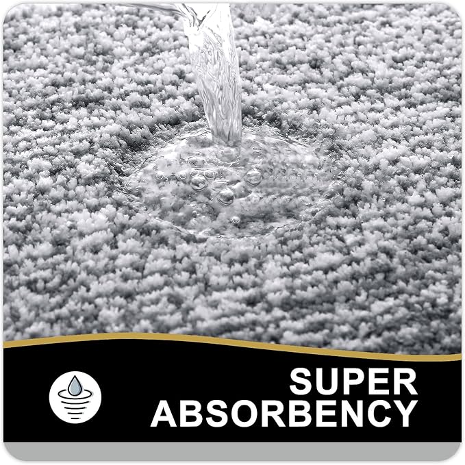 OLANLY Bathroom Rugs 47x24, Extra Soft and Absorbent Microfiber Bath Mat, Non-Slip, Machine Washable, Quick Dry Shaggy Bath Carpet, Suitable for Bathroom Floor, Tub, Shower (Runner, Dark Grey)