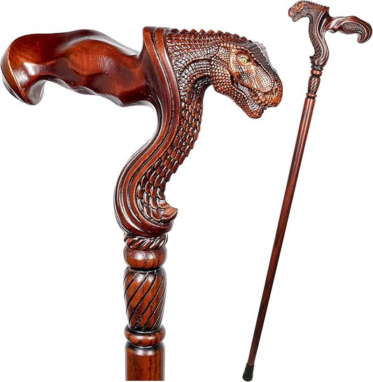 Luxury Handmade Wooden Walking Cane – Premium Carved Solid Wood, Ergonomic Comfort Grip, Designer Canes for Men & Women, Elegant Fashionable Walking Stick 36