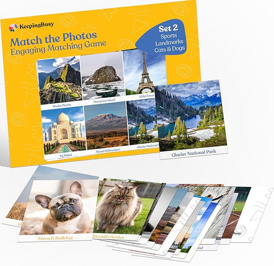 Keeping Busy Match The Photos with Fun Facts | Set 2 | Dementia Activities for Seniors | Dementia Products for Elderly Alzheimers Products for Elderly Memory Games for Seniors Memory Games for Adults