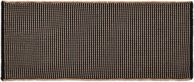 Waffle Runner Rug Bathroom, Long Boho Bathroom Rugs Non Slip Washable Super Absorbent Quick Dry Farmhouse Bath Decor, 72"x24" Khaki and Black