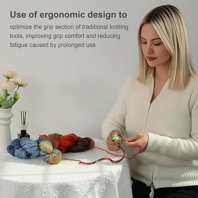 RSRIHE 3 Latch Hook Cord Knitting Tool, Cordy Icord Maker Tool, Crochet Tool for Binding-Off or Edging on Knitting Projects,Crochet Hook with Latch-Hook,Efficient Knitting Hook Weaving Tool (Green)