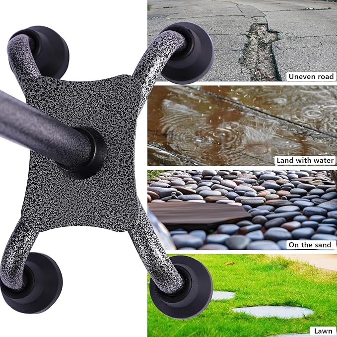 LIXIANG Walking Canes Stablize Women Quad Canes for Seniors & Adults Foldable Adjustable for Men & Women Heavy Duty Freestanding Cane for People with Leg Injuries 3 footings