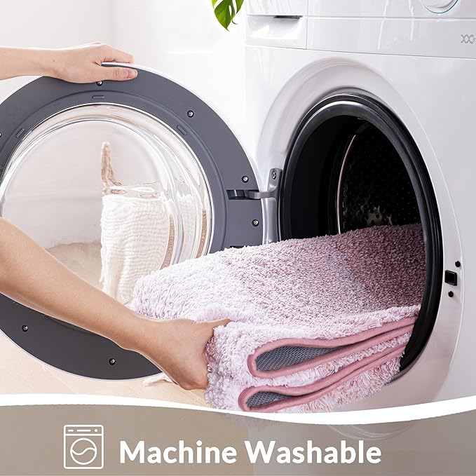 Exclusivo Mezcla Bathroom Rugs Mat 24x36, Extra Soft Non Slip Absorbent Water Microfiber Bath Rugs, Machine Washable Quick Dry Bath Mats for Bathroom Floor, Shower, Home Decor, Gradient Pink