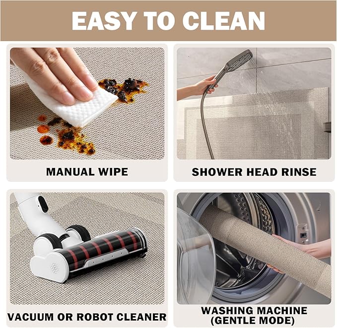 Non Slip Long Bathroom Runner Rug Bath Mat, Rubber Backing Ultra Thin Bathroom Rugs Fit Under Door Quick Dry Super Absorbent Washable Shower Mat for Bathtub Sink Floor, Beige 17"x59"