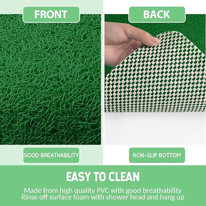 Non-Slip Bathtub Mat, Anti Slip Shower Mat, Fast Drying Bathtub Mats, Foot Scrubber Mat, Anti Slip Mat for Tub, Floor, Bathroom, Kitchen, Home, Hotel (Dark Green 40"×28")