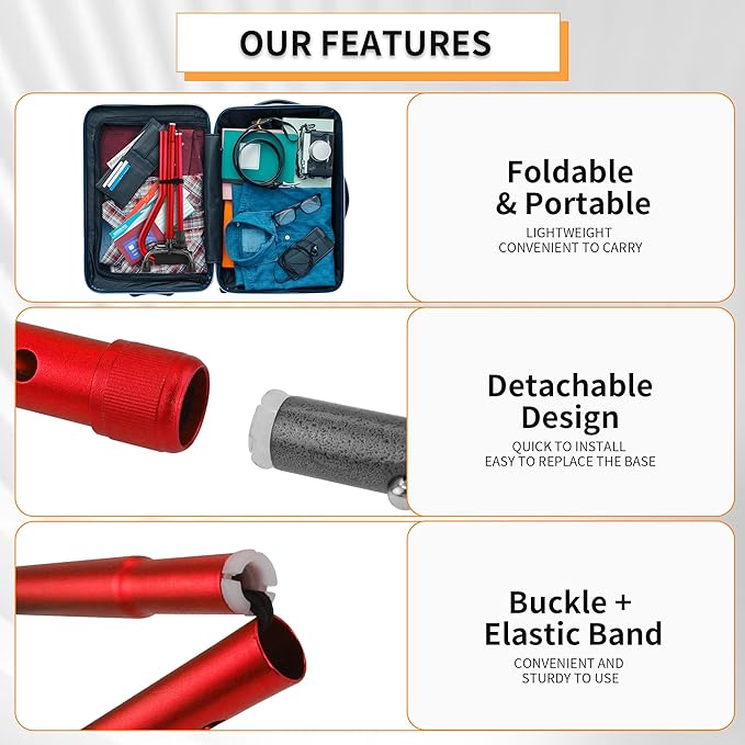 LIXIANG Walking Canes Stablize Women Quad Canes for Seniors & Adults Foldable Adjustable for Men & Women Heavy Duty Freestanding Cane for People with Leg Injuries 3 footings