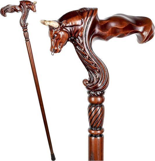 Luxury Handmade Wooden Walking Cane – Premium Carved Solid Wood, Ergonomic Comfort Grip, Designer Canes for Men & Women, Elegant Fashionable Walking Stick 36