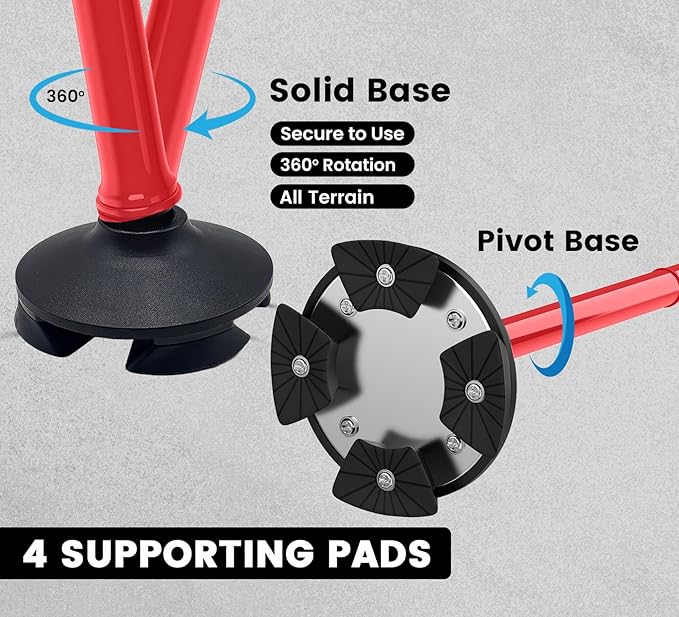 Walking Cane for Men & Women – Foldable, Adjustable, Self-Standing Cane with 360° Pivot Base, Comfortable Grip, Heavy Duty Canes for Women, Collapsible Walking Stick with Travel Bag for Seniors Adults