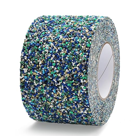 QILIMA Pool Anti Slip Tape Waterproof 4" x 15ft -Blue, Outdoor/Indoor Waterproof, Traction Stair Strips for Outdoor Steps, Non Skid Rubber Grip Tape for Trails, Bathroom, Shower