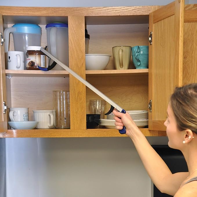 Stop Your Bending 7 Piece Hip Kit, 26" Reacher, Sock Aid with Foam Handles, 27" Dressing Stick, 24" Metal Shoehorn, 2 Pair Elastic Shoelaces, Long Handle Sponge, Blue Jay, Mobility Aid