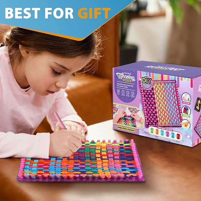 Weaving Loom Kit for Kids – DIY Rainbow Loom & Bracelet Maker Set with Storage Case – Friendly Loom with Colorful Loom Loops, Frames & Tools – Ideal Knitting Loom Craft Gift for Girls & Boys Ages 6-12