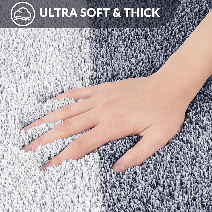 Exclusivo Mezcla Bathroom Rugs Mat 24x47, Extra Soft Non Slip Absorbent Water Microfiber Bath Rugs, Machine Washable Quick Dry Bath Mats for Bathroom Floor, Shower, Home Decor, Gradient Navy Blue