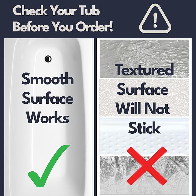 homerella® Bathtub Mat Non Slip 35x16, Incl. Hooks for Drying, Extra Long, 100% BPA Free, Shower Mat Non Slip Anti Mold, Machine Washable, Shower Mats for Inside Shower Mildew Resistant