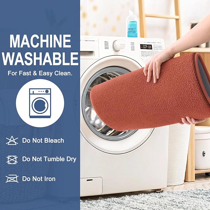 OLANLY Thick Memory Foam Bath Mat Rug 24x16, Extra Soft Absorbent Bathroom Rug, Quick Dry Bath Mats, Non-Slip, Machine Washable Carpet, Tub and Shower, Home Decor Accessories, Rustic Terracotta