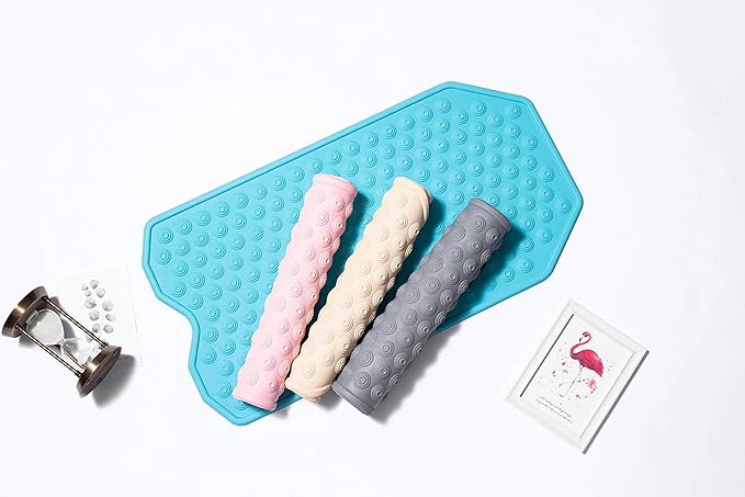 The Original Refinished Bathtub Mat - No Suction Cup Bath Mat, Designed for Textured and Refinished Bathtubs Made of Rubber Not Cheap Plastic, Great for Children and Elderly (Grey)