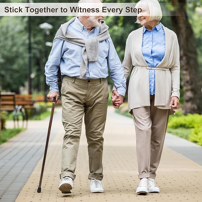 Walking Canes for Men and Women, Wooden Sticks for Seniors, Handcrafted, Ergonomic, Wood Wax Oil Coating Walking Canes for Senior Balance, Crutches for Adults