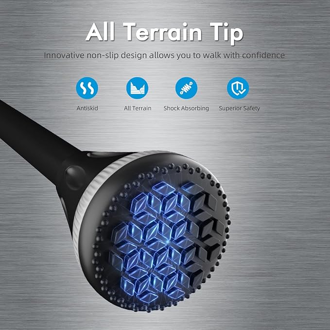 XSL Walking Cane - Foldable, Adjustable, Collapsible Walking Canes for Men & Women, Heavy Duty All Terrain Tip, with Travel Bag | Portable Walking Sticks for Seniors & Adults