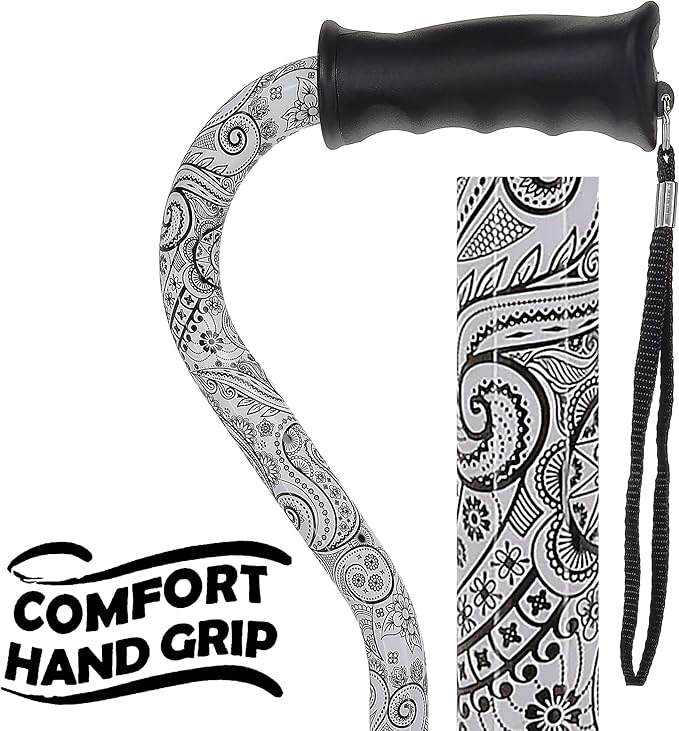 Royal RC Canes Walking Sticks for Men and Women - Stylish Designer Fashionable Walking Canes - Lightweight Aluminum Cool Adjustable Offset Walking Cane with Comfort Grip