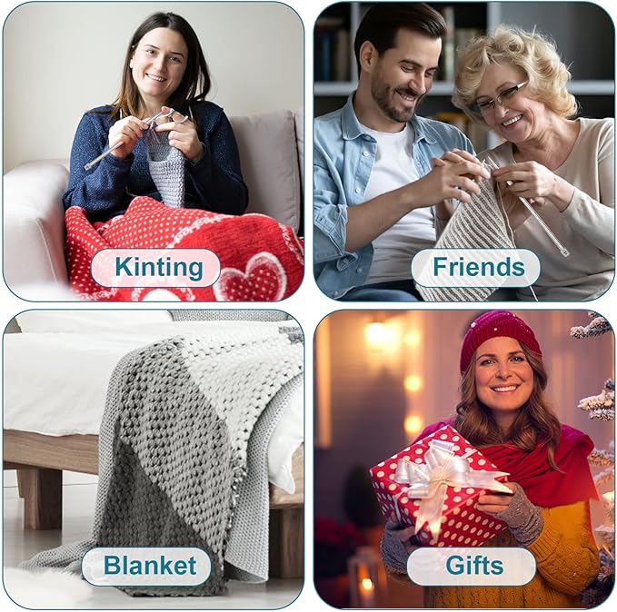 Aeelike 11 Pairs Knitting Needles Set - Stainless Steel Knitting Needles Single Point with Roll Bag - Portable Metal Knittings Needle Set for Beginners Size 2mm to 8mm