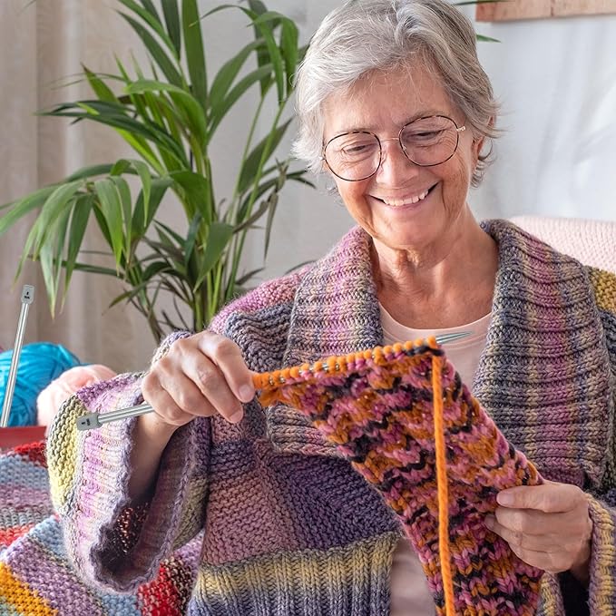 uxcell 4Pcs 8mm(L) Single Pointed Knitting Needles Stainless Steel 9.84 Inches Length Metal Weaving Tool for Handmade Projects DIY Knitting