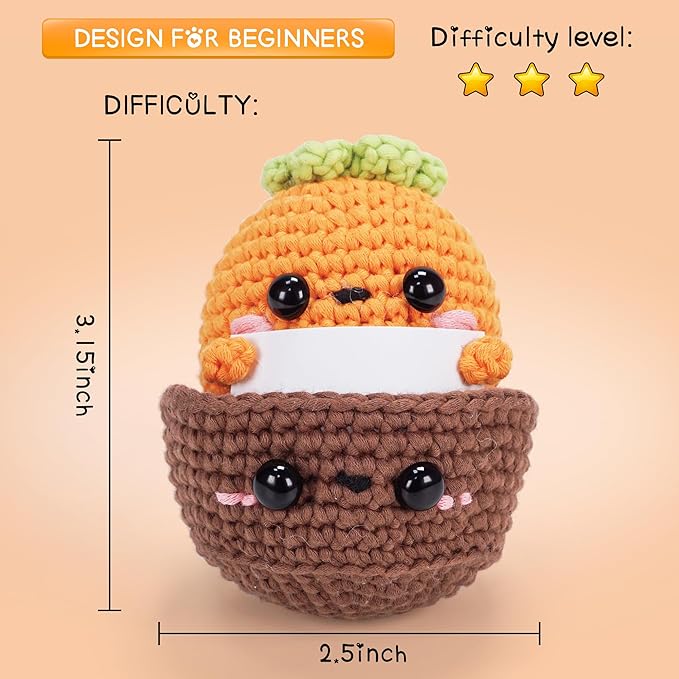 WaldyWop Beginner Crochet Kit for Kids: Wobbles Crocheting Starter Kits for Girls - Learn to Crochet Set w/Step-by-Step Video - Complete Knitting Kit, Easy Crochet Yarn, Birthday Gifts for Women