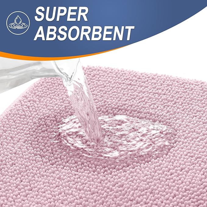 OLANLY Thick Memory Foam Bath Mat Rug 30x20, Extra Soft Absorbent Bathroom Rug, Quick Dry Bath Mats, Non-Slip, Machine Washable Carpet for Bathroom, Tub and Shower, Home Decor Accessories, Dusty Rose
