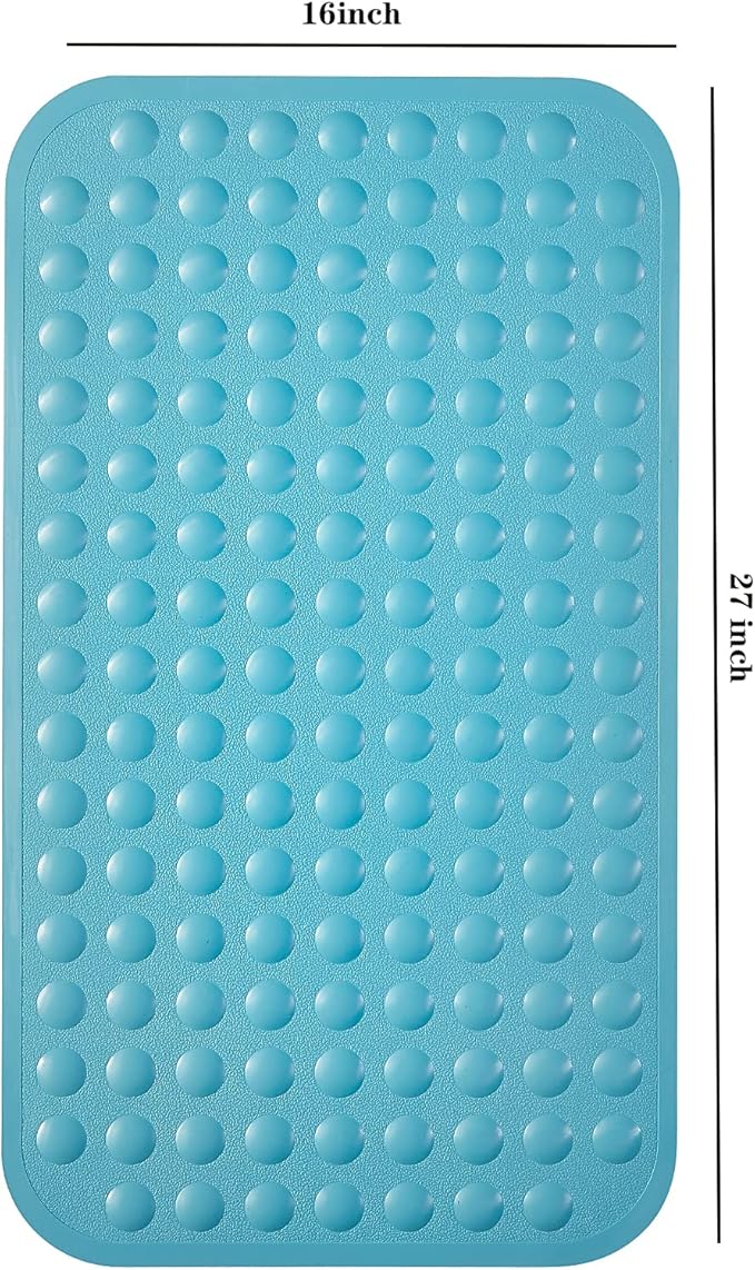Yanzifly Bathtub Mat Non Slip Bath Mat for Tub Silicone Soft Bath Tub Mat Non Slip Shower Mats, Suction Cups Bath Tub Anti Slip Matt for Family Use, Machine Washable- Blue