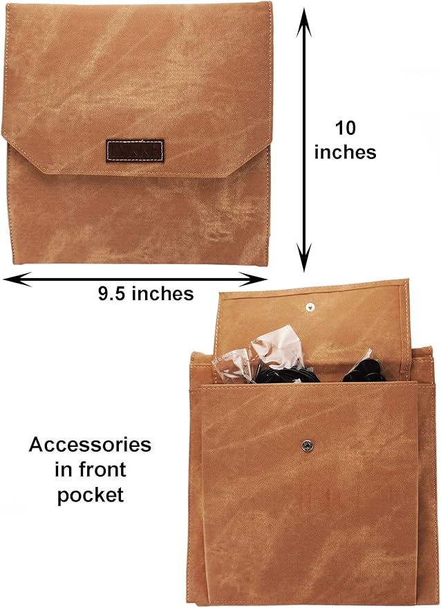 Lykke Umber 5.5, 6.5 & 7.5 Inch Long Interchangeable Knitting Needles Birch Wood US Sizes US Sizes 7, 8, 9, 10, 10.5, 11, 13, 15, 17 with 5 Cords, connectors, Keys, Umber Denim Case, Project Bag