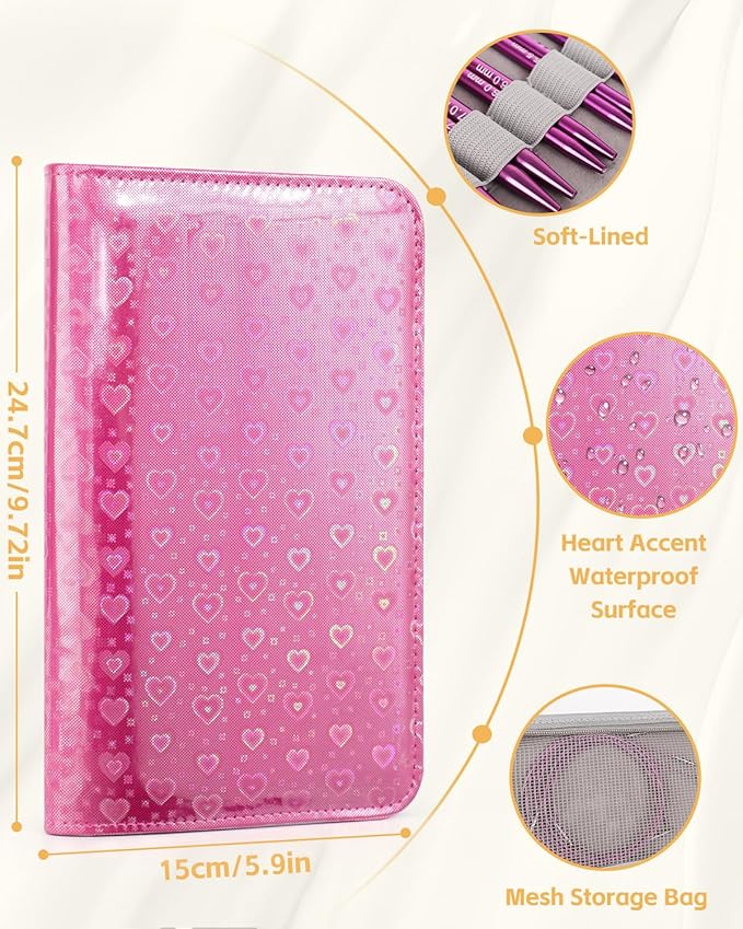 Aeelike Interchangeable Knitting Needles Set, 13 Sizes Circular Knitting Needles (3.0-10.0 mm) with 4 Cables & Leather Case, Smooth Knitting Needle for Blankets Cushions, Ideal Gift