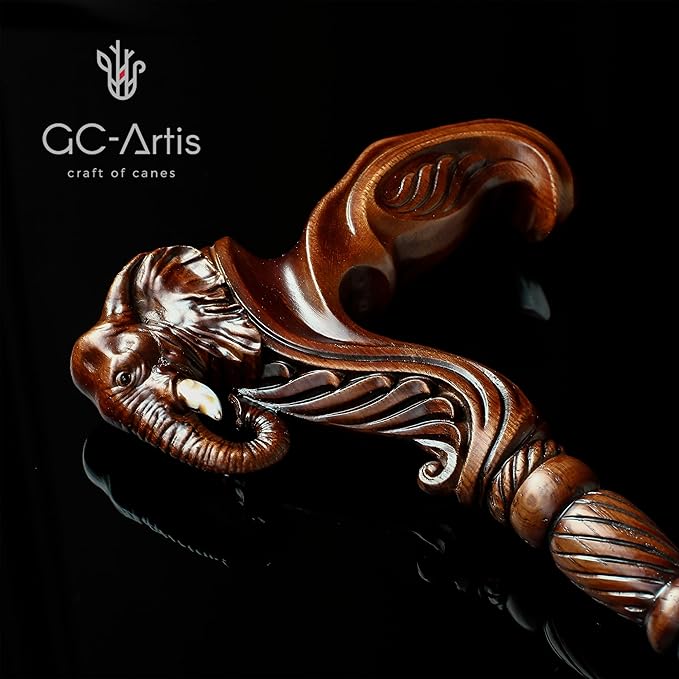 Luxury Handmade Wooden Walking Cane – Premium Carved Solid Wood, Ergonomic Comfort Grip, Designer Canes for Men & Women, Elegant Fashionable Walking Stick 36