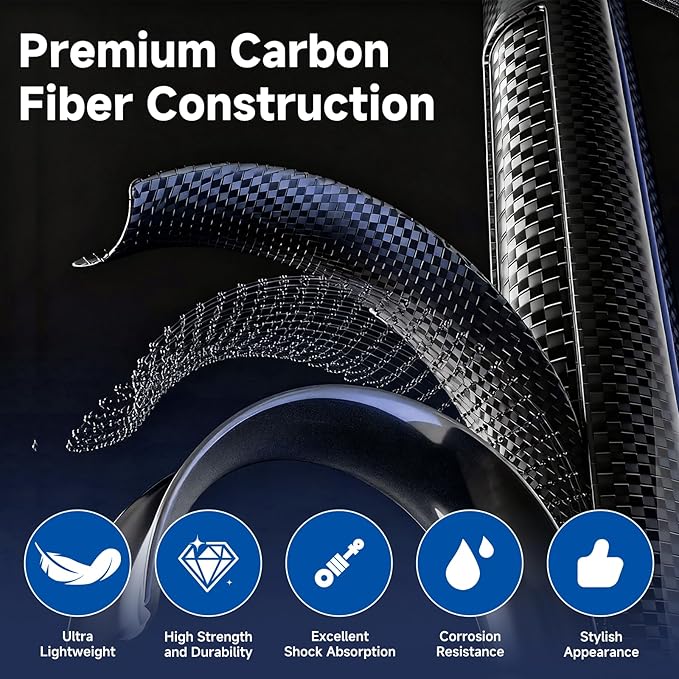 Carbon Fiber Elbow Walking Cane for Men/Women, Lightweight, Height Adjustment Walking Stick, with Ergonomic Contoured Grip and Comfortable U-Shaped Elbow Support for Senior