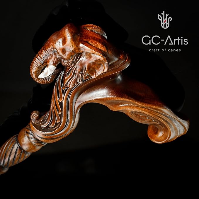 Luxury Handmade Wooden Walking Cane – Premium Carved Solid Wood, Ergonomic Comfort Grip, Designer Canes for Men & Women, Elegant Fashionable Walking Stick 36