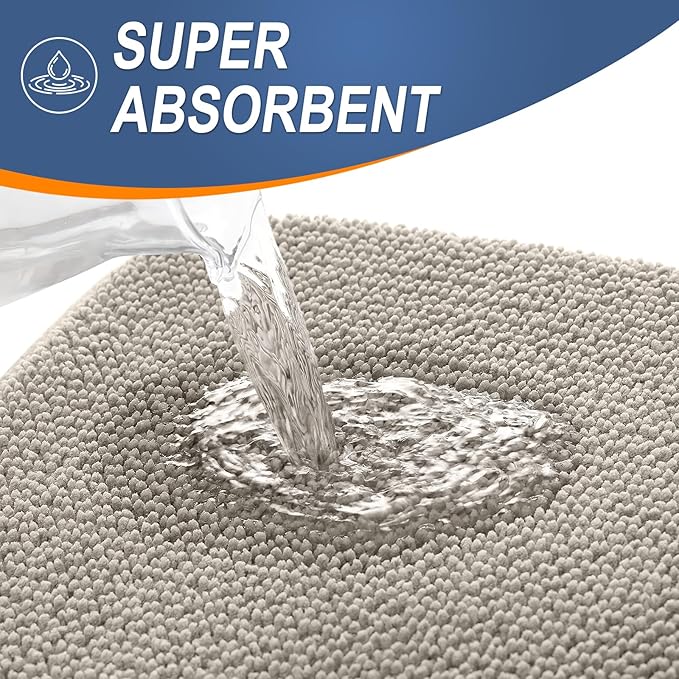 OLANLY Thick Memory Foam Bath Mat Rug 36x24, Extra Soft Absorbent Bathroom Rug, Quick Dry Bath Mats, Non-Slip, Machine Washable Carpet for Bathroom, Tub and Shower, Home Decor Accessories, Warm Taupe