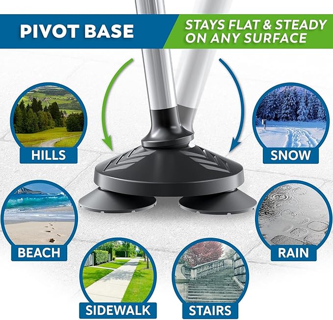 Walking Cane for Men & Women Foldable, Adjustable, Heavy Duty, Free Standing, All Terrain, Collapsible Walking Sticks for Seniors & Adults