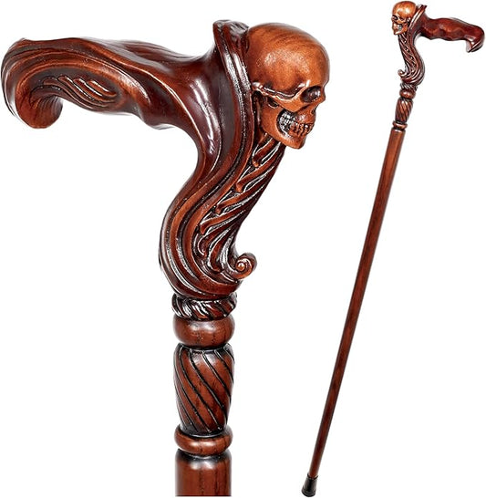 Luxury Handmade Wooden Walking Cane – Premium Carved Solid Wood, Ergonomic Comfort Grip, Designer Canes for Men & Women, Elegant Fashionable Walking Stick 36