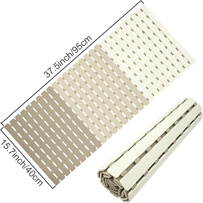 MBOSS Bath Tub Shower Mat Non Slip Bathtub Mats for Bathroom Shower Floor Mat Bath Mats for Shower Tub Anti Slip Shower Mat with Drain Hole and Large Suction Cups