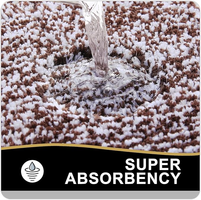 OLANLY Bathroom Rugs 24x16, Extra Soft and Absorbent Microfiber Bath Mat, Non-Slip, Machine Washable, Quick Dry Shaggy Bath Carpet, Suitable for Bathroom Floor, Tub, Shower (Small, Brown)